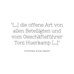 Stephan Kieslinger schätzt eine offene Kommunikationsatmosphäre Visualisiertes Zitat von Stephan Kieslinger